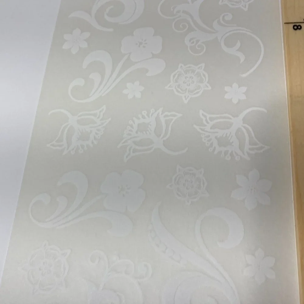 6 Sheets White Floral Stickers Card Making Flowers